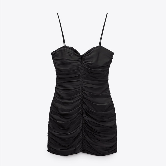 ZARA DRAPED MINI DRESS - Picture 5 of 10